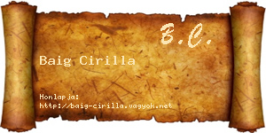 Baig Cirilla névjegykártya